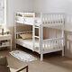 White Double Twin Bunk Beds 3ft Single Solid Pine Wood Kids Sleeper With Ladder