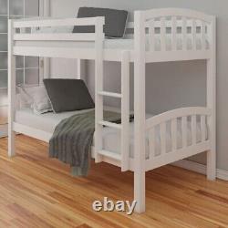 White Solid Pine Wooden Bunk Bed 3ft Single