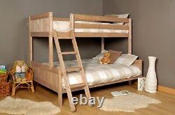 White Triple Sleeper Bunk Bed Pine Wooden Frame 3ft Single 4ft Small Double Grey
