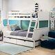 White Triple Sleeper Bunk Bed With Storage Drawers Parker Par001