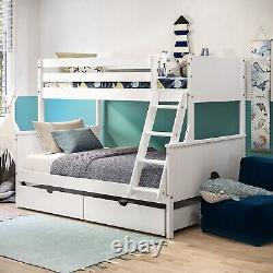 White Triple Sleeper Bunk Bed with Storage Drawers Parker PAR001