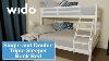 Wido Triple Wooden Bunk Bed Frame Product Video Bed4