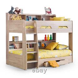 Wood Bunk Bed, Orion Kids Bed with Storage Single 5 Colour 4 Mattress Options