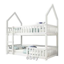 Wooden Bunk Bed 3FT Single House Bed Sleeper Bed Kids Teens Bed Frames with Ladder