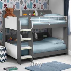 Wooden Bunk Bed, Domino Children's Storage Bed Single with 4 Mattress Options