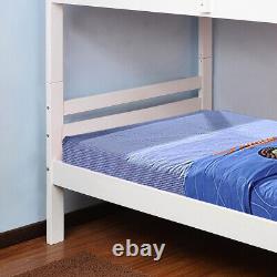 Wooden Bunk Bed Durham White with 2 Size and 4 Mattress Options