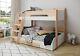 Wooden Bunk Bed Frame Triple Bunk White Oak Shelf Storage Kids Children Mi Flick