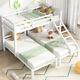 Wooden Bunk Bed White Triple Sleeper 3ft Single Bed Frames For Kids Teens Adults