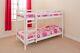Wooden Bunk Bed Kids Childrens 2ft6 White Or Pine Small Single + 2 Mattresses