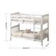 Zealous Notch Single & Triple Sleeper Solid Wooden Bunk Bed Frame White & Grey