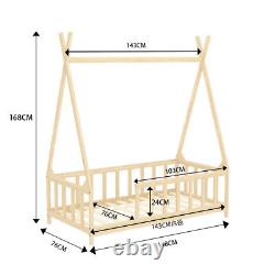 Cadre de lit pour enfants en bois de pin, maison, cadre de lit pour bébé, tout-petit, enfants, cadre de lit à lattes, sommier.