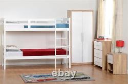 Cadre de lit superposé en bois de 3' de taille simple pour enfants adultes, chambre Panama en cire naturelle