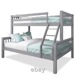 Cadre de lit superposé gris avec matelas simple et double