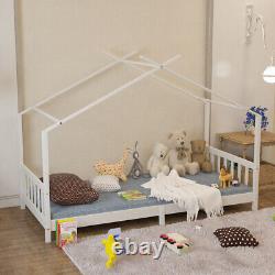 Cadre de lit superposé pour enfant de 3 pieds avec échelle en bois de pin, lit surélevé, toit de maison dans les arbres, lit superposé.