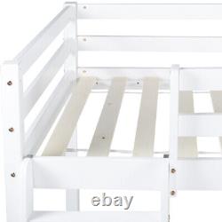 Lit mezzanine adulte/enfant en bois avec cadre de lit superposé, échelle et couleur blanche de 3 pieds de hauteur