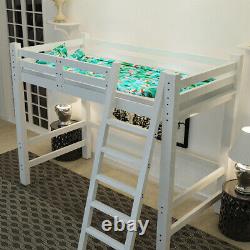 Lit mezzanine simple pour enfants de 3 pieds en pin, cadre de lits superposés en bois blanc, au Royaume-Uni.
