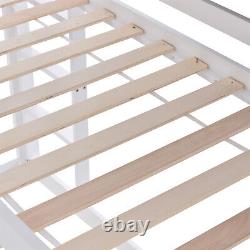 Lit superposé 3ft Simple en bois pour enfants Lit de cabane dans les arbres Cadre de lit en bois de pin massif QP