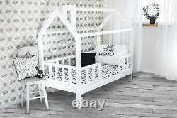 Lit superposé cabane à lattes en bois de 3FT pour enfants maison dans les arbres blanc LIVRAISON GRATUITE