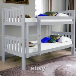Lit superposé double 3FT lit simple pour enfants Cadre en bois massif avec escaliers