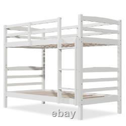 Lit superposé double en pin massif pour enfants 3ft simple cadre de lit blanc