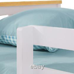 Lit superposé double pour enfants enfants 3FT Simple cadre de lit en bois massif avec escalier