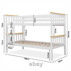 Lit superposé double pour enfants enfants 3FT Simple cadre de lit en bois massif avec escalier