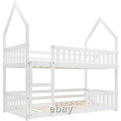 Lit superposé en bois 3FT simple lit maison lit dortoir lit pour enfants et adolescents avec échelle