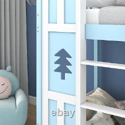 Lit superposé en bois avec toboggan et escaliers de rangement 3FT Cadres de lits simples
