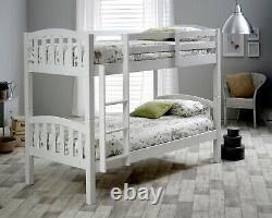 Lit superposé en bois massif Mayflower blanc 3ft lit simple avec matelas chambre