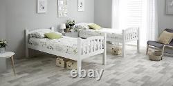 Lit superposé en bois massif Mayflower blanc 3ft lit simple avec matelas chambre