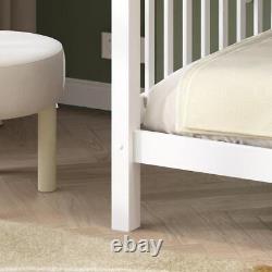 Lit superposé en bois massif blanc et gris avec couchette simple et triple zélé