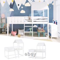 Lit superposé en bois pour enfants 3FT Loft Bed Treehouse Mid Sleeper Cabin Bed Blanc TY