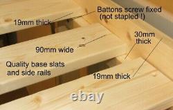 Lit superposé en pin massif de taille simple 3FT (90 cm) - cadre en bois robuste (EB23)