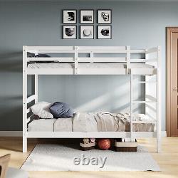 Lit superposé simple en bois de pin massif pour enfants 3ft cadre de lit blanc