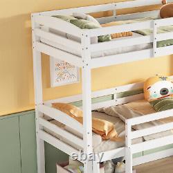 Lit superposé triple 3FT simple Haute Sleeper Enfants Cadre de lit en bois Mobilier de chambre