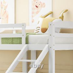 Lit superposé triple cadre de lit simple en bois pour enfants Lit superposé pour enfants Blanc
