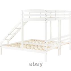 Lit superposé triple cadre de lit simple en bois pour enfants Lit superposé pour enfants Blanc