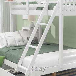Lits superposés avec rangement et couchage triple - cadre de lit en bois de pin - lit simple de 3 pieds et lit double de 4 pieds 6 pouces