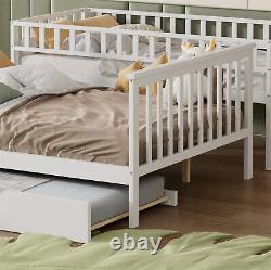 Lits superposés avec tiroir-lit 3ft simple 4ft6 double cadre de lit en bois lit pour enfants tout-petits