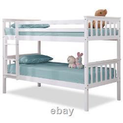 Lits superposés pour enfants Double lit superposé Lit simple en bois de pin de 3ft avec matelas