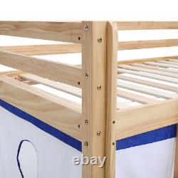 Lits superposés pour enfants avec échelle Mi-hauteur Cadre de lit en bois de pin Lit cabane