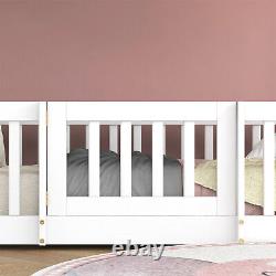 Lits superposés pour enfants en bois de pin massif blanc avec cadre de lit pour enfants en bois de pin massif de 3 pieds