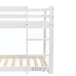 Lits superposés pour enfants en pin massif 3FT Cadre de lit de cabine simple avec mezzanine et toboggan NS