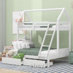 Lits superposés triples 3ft simple 4ft6 double lit enfants couchette haute en bois cadre de lit