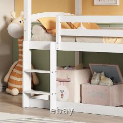 Lits superposés triples pour enfants enfants lit mezzanine haut en pin cadre de lit simple en bois de 3 pieds